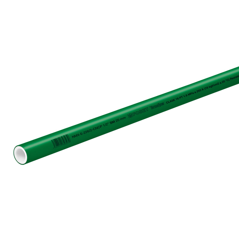 Tubo PPR Verde 1/2" (20 mm) Termoflow