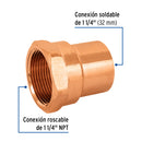 Conector Cobre Interior 1"1/4 (32 mm) Foset