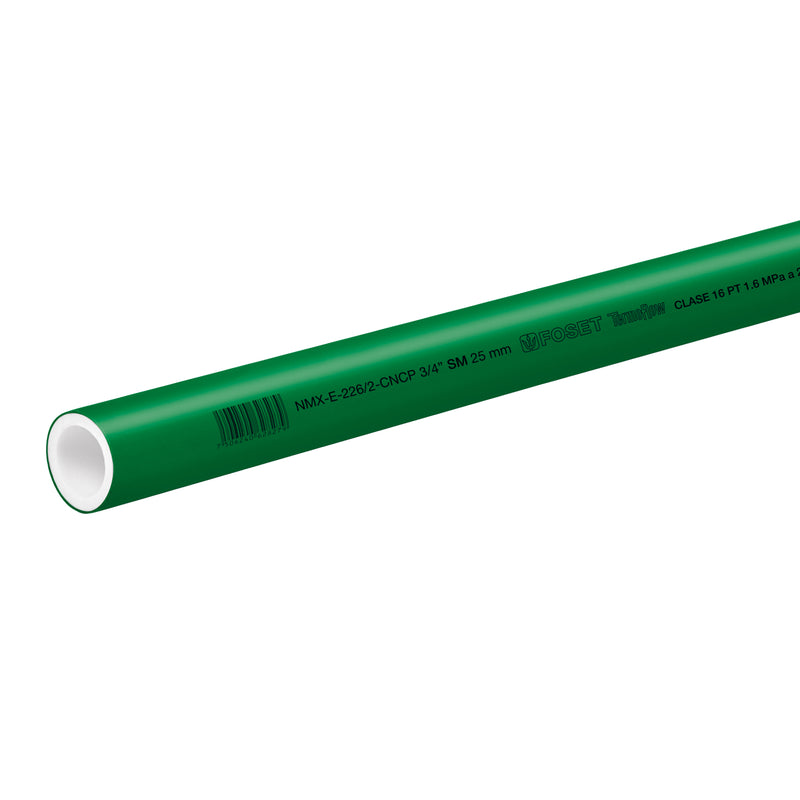 Tubo PPR Verde 3/4" (25 mm) Termoflow