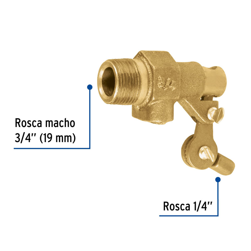 Valvula de Llenado Tanque Alto 3/4" (19 mm) Reforzada Foset