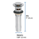 Contra para Lavabo Sistema Push Acabado Cromo Con Rebosadero Foset