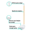Recogedor de Plastico con Baston de Madera Klintek