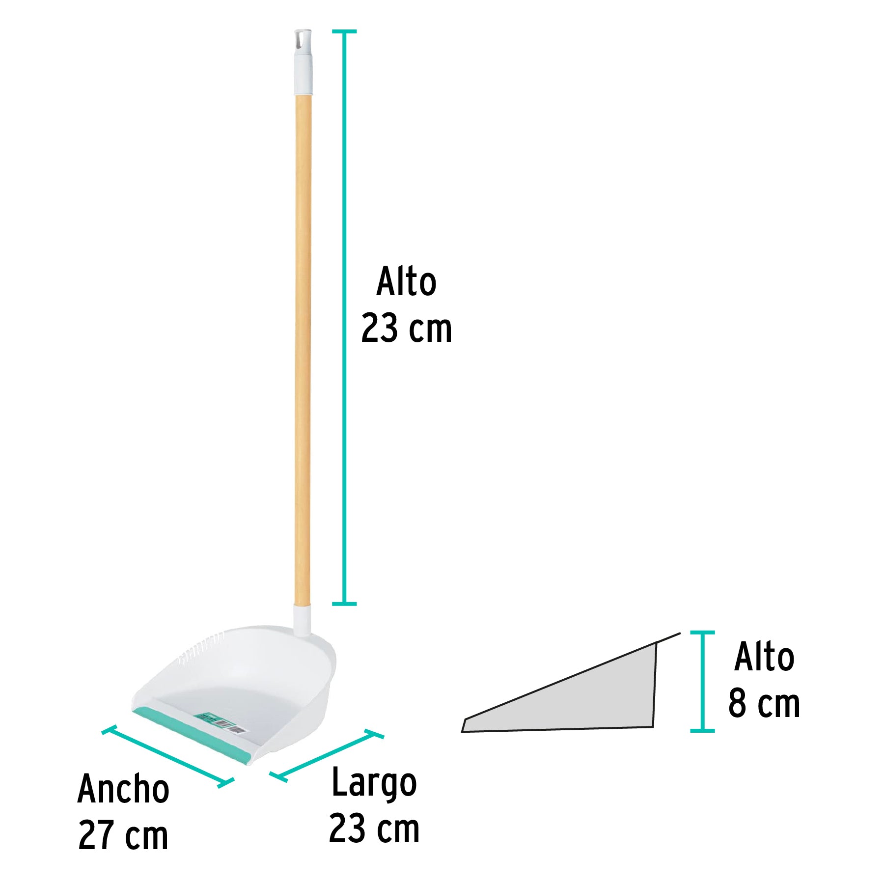 Recogedor de Plastico con Baston de Madera Klintek
