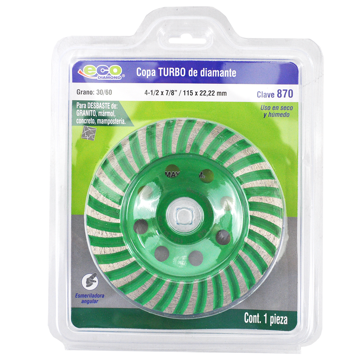 Copa de Diamante Turbo 4"1/2 ECO Diamond 870 Austromex