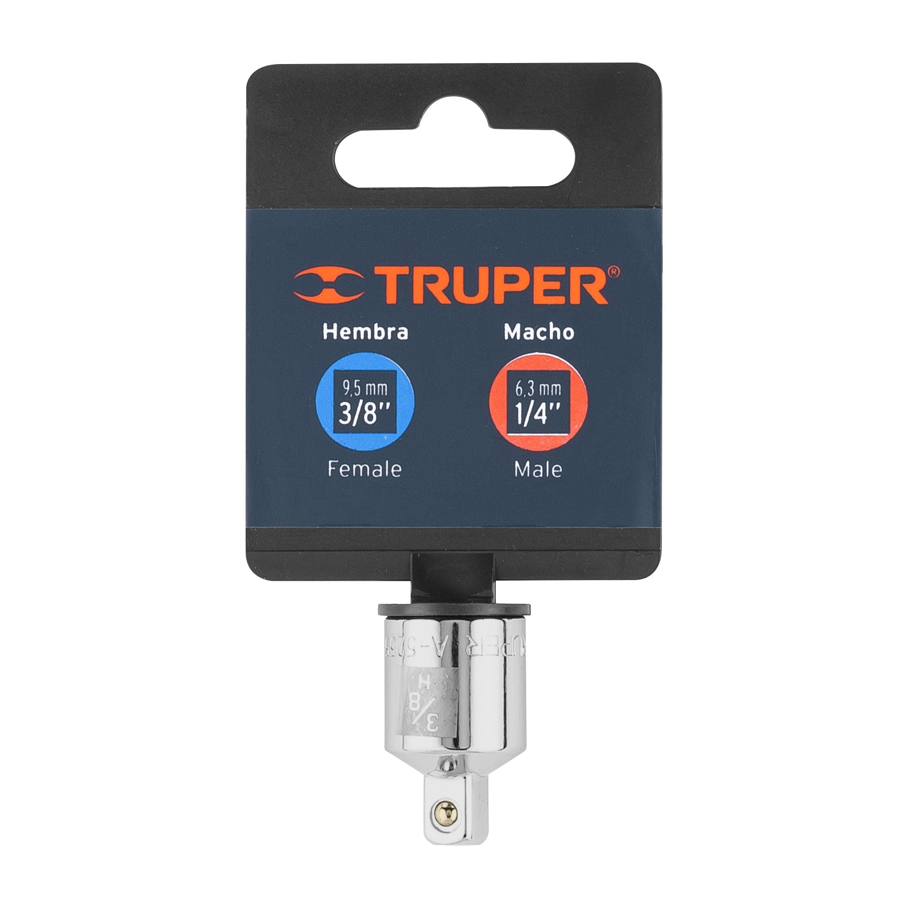 Adaptador para Matraca Cuadro 3/8" a Cuadro 1/4" Truper