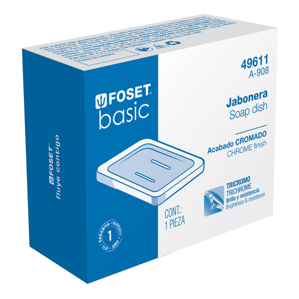 Jabonera Metalica Cromo Foset BASIC
