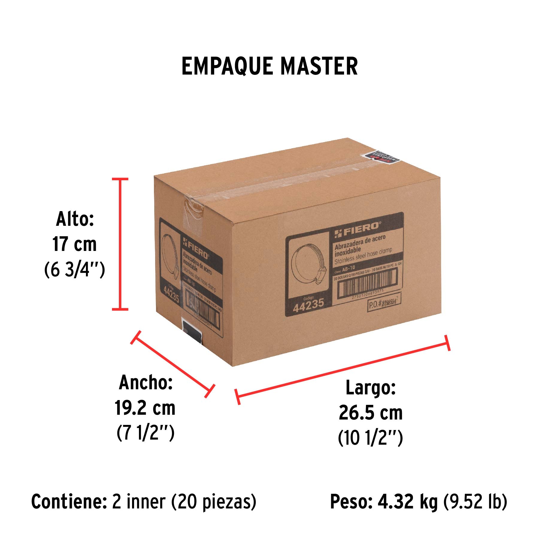 Abrazadera Sin Fin No  10 Bolsa 10 Piezas Fiero