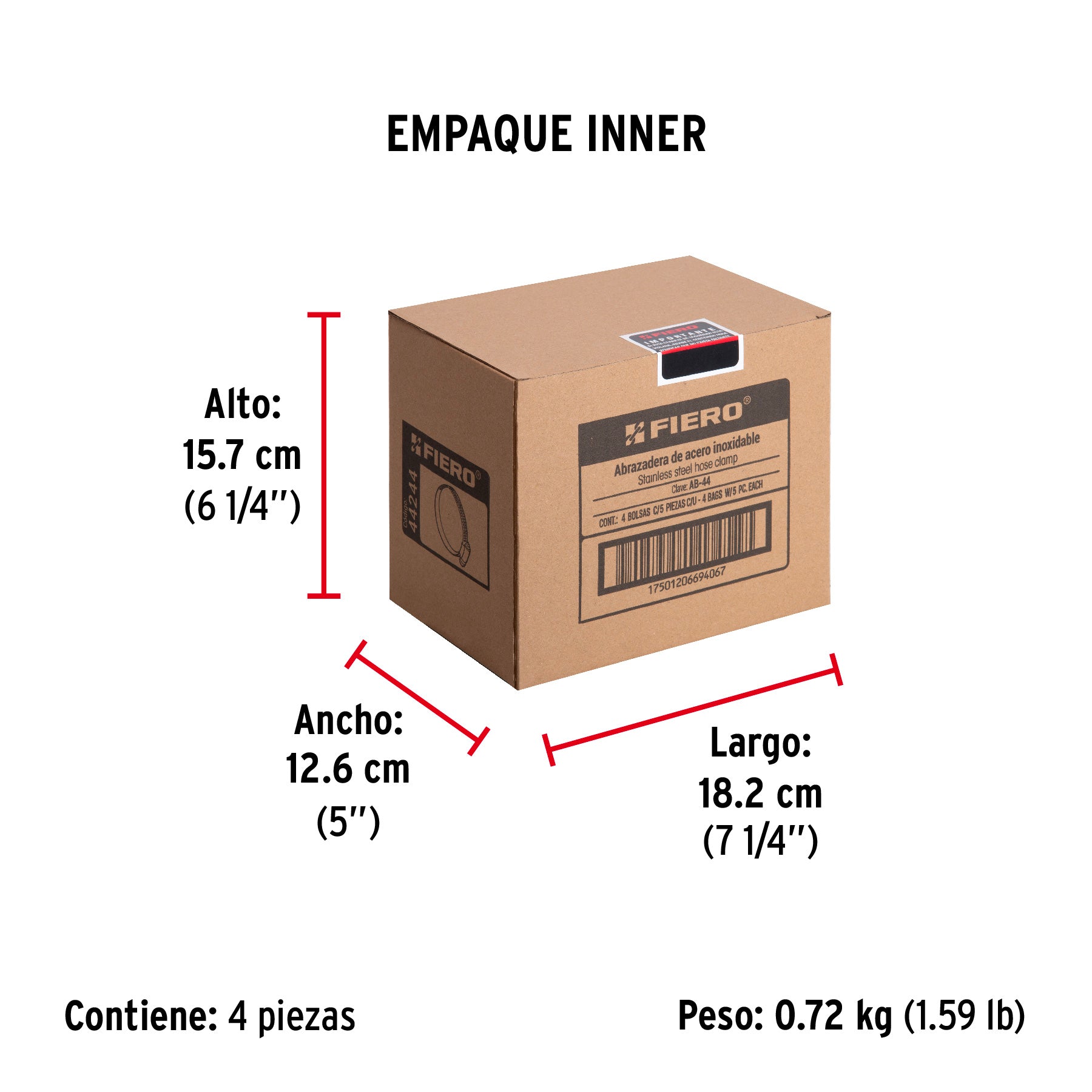 Abrazadera Sin Fin No  44 Bolsa 5 Piezas Fiero