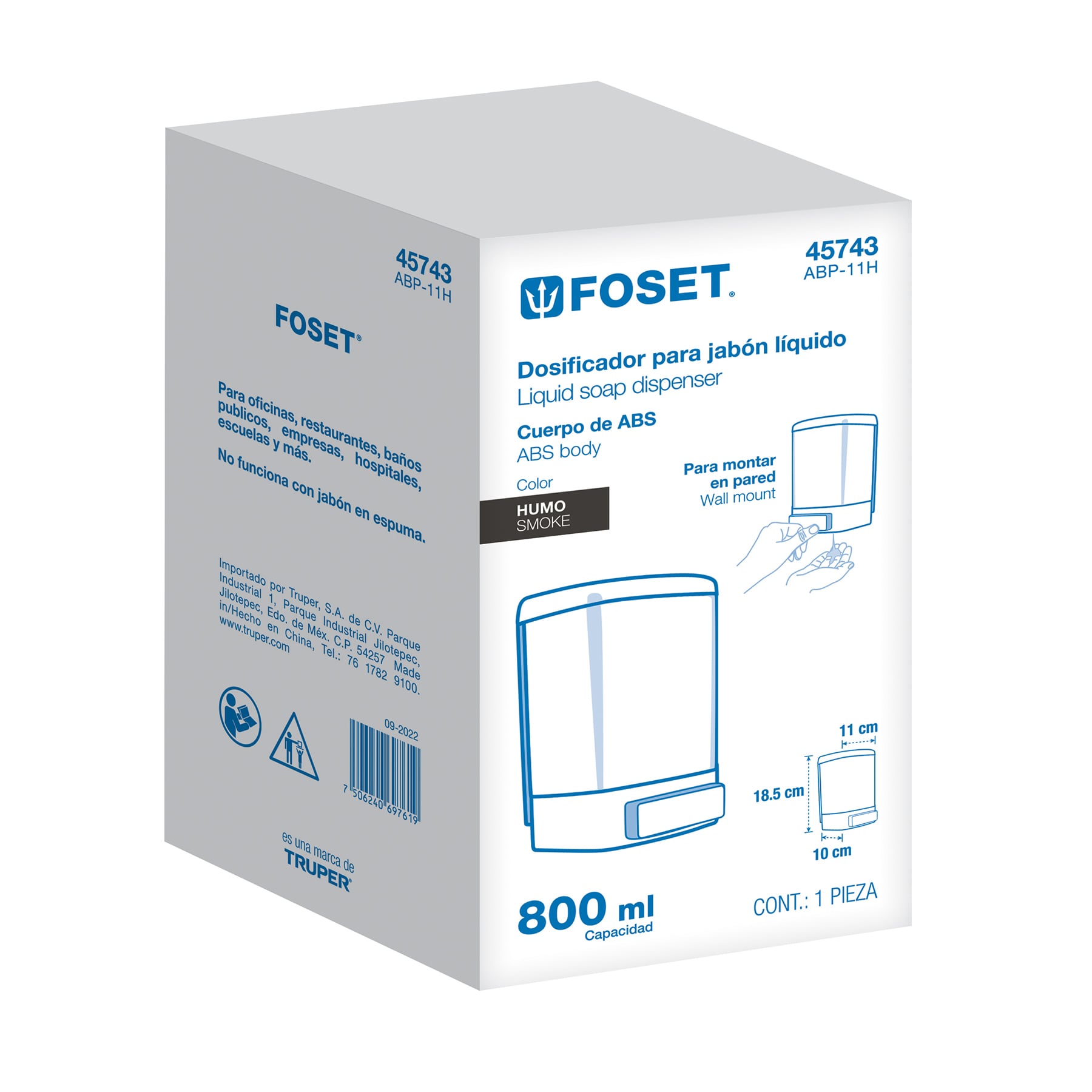 Dosificador para Jabón Líquido Humo Foset Basic