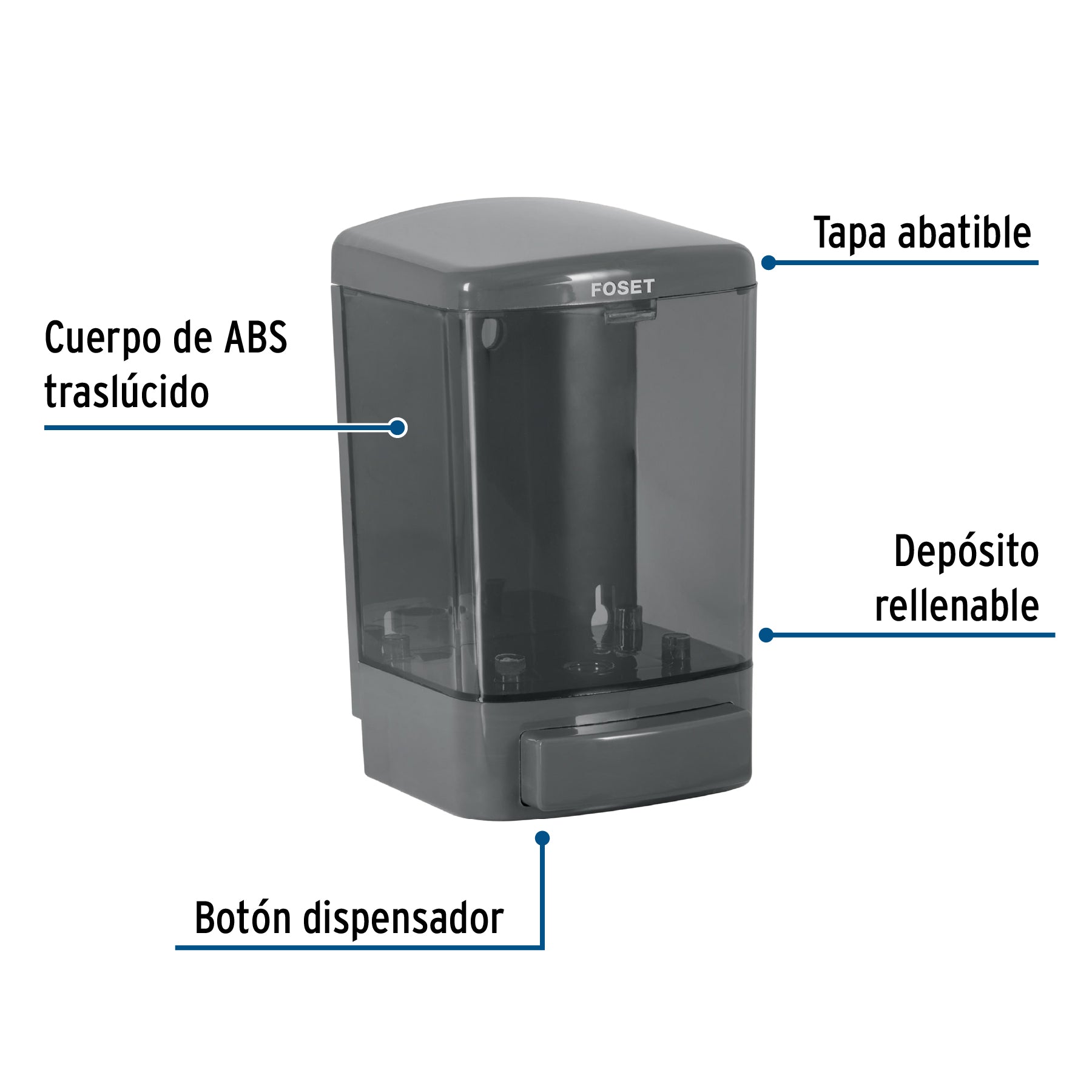 Dosificador para Jabón Líquido Humo Foset Basic