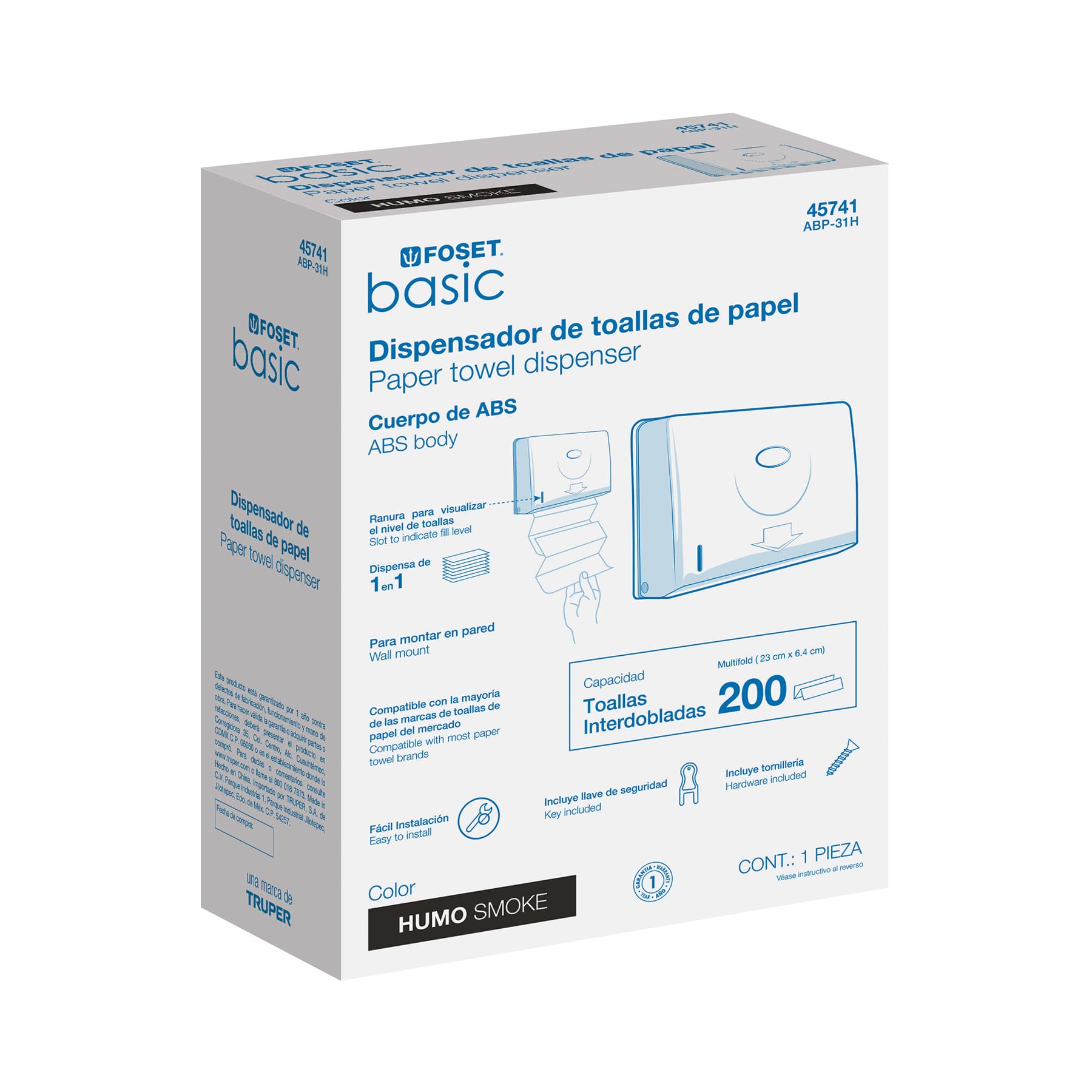 Dispensador Junior para Toallas de Papel Humo Foset Basic