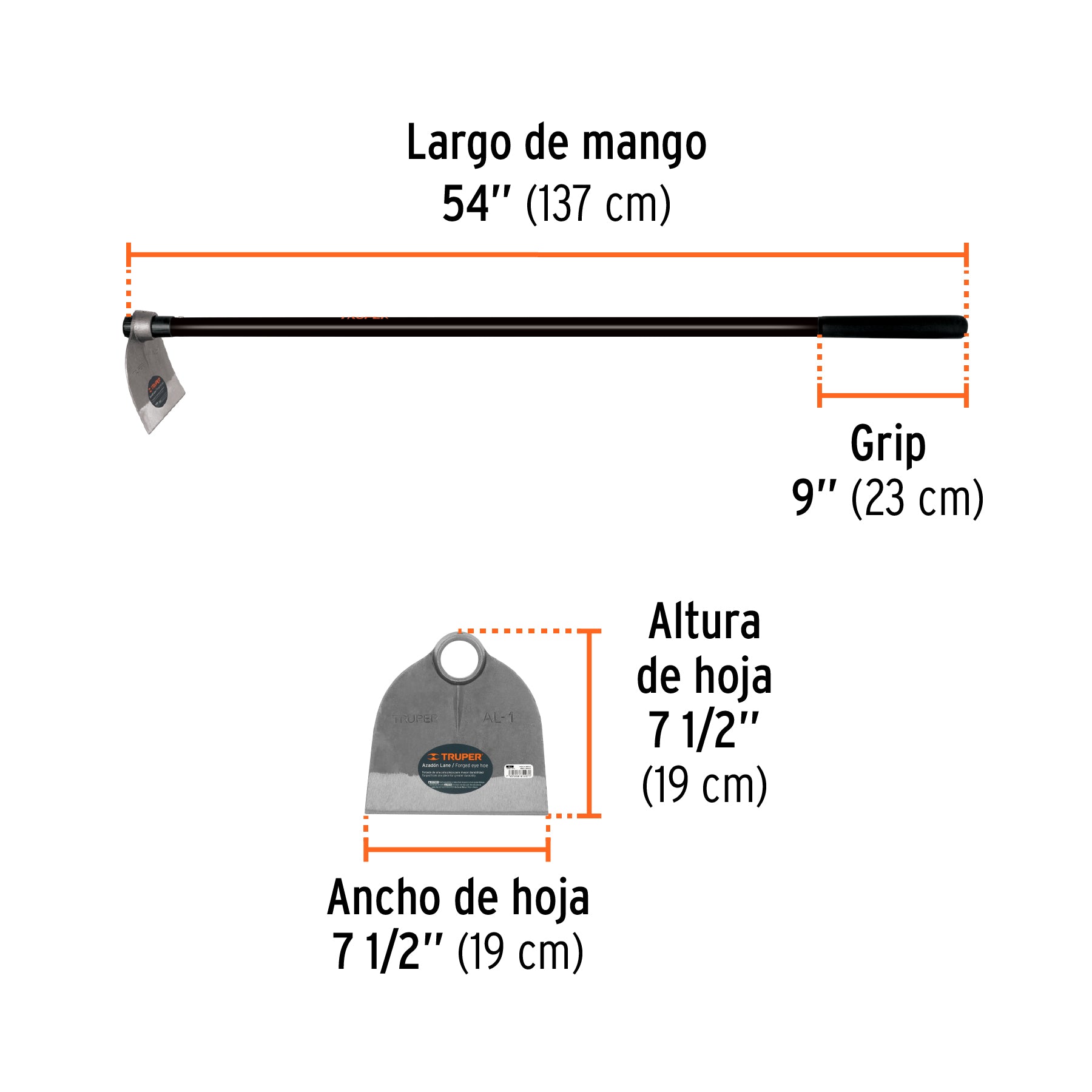 Azadon Lane con Mango 54" Truper No 1