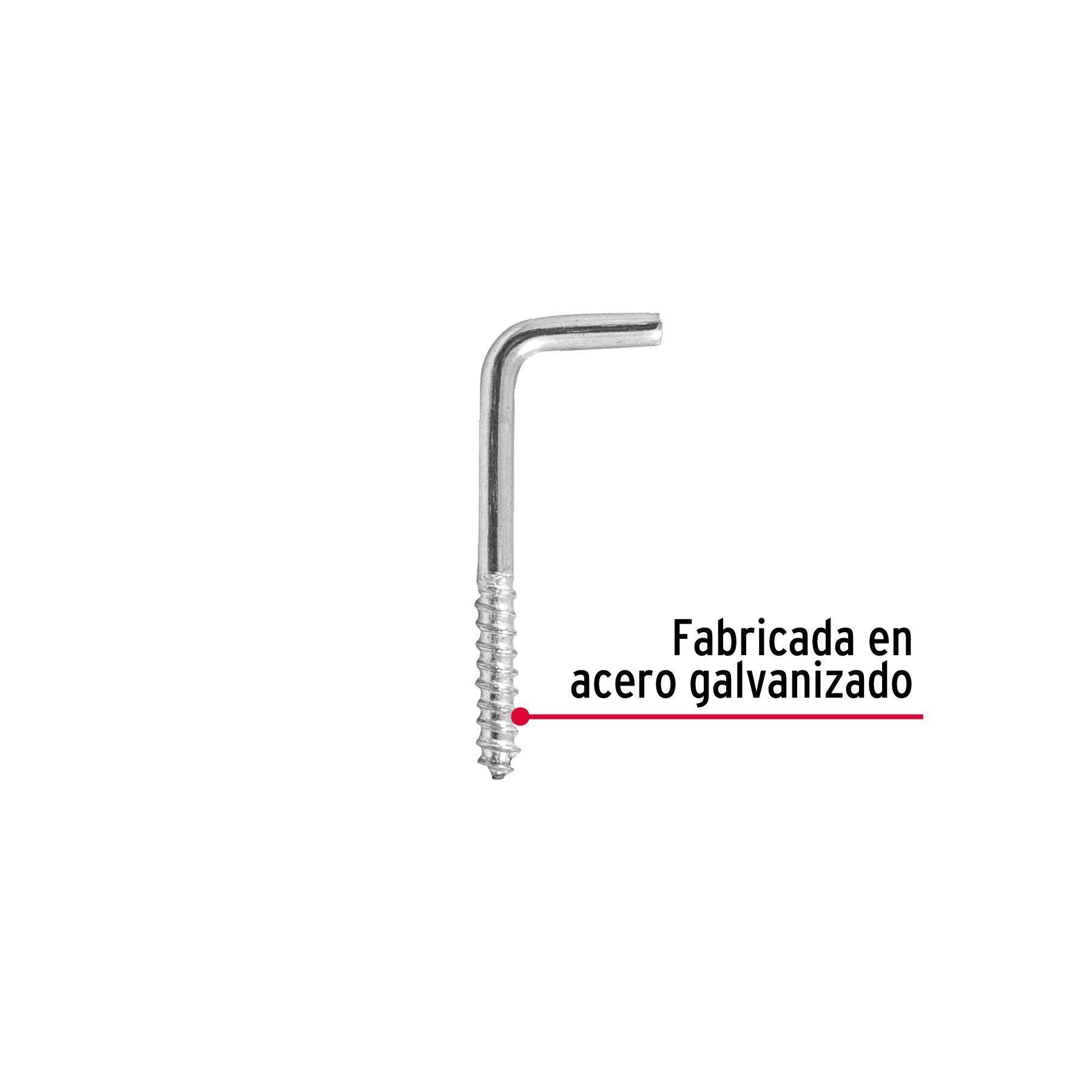 Alcayata Roscada 16 X 20 Fiero Bolsa 144 Piezas