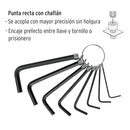 Juego de 8 Llaves Allen Tipo Llavero Pretul MM