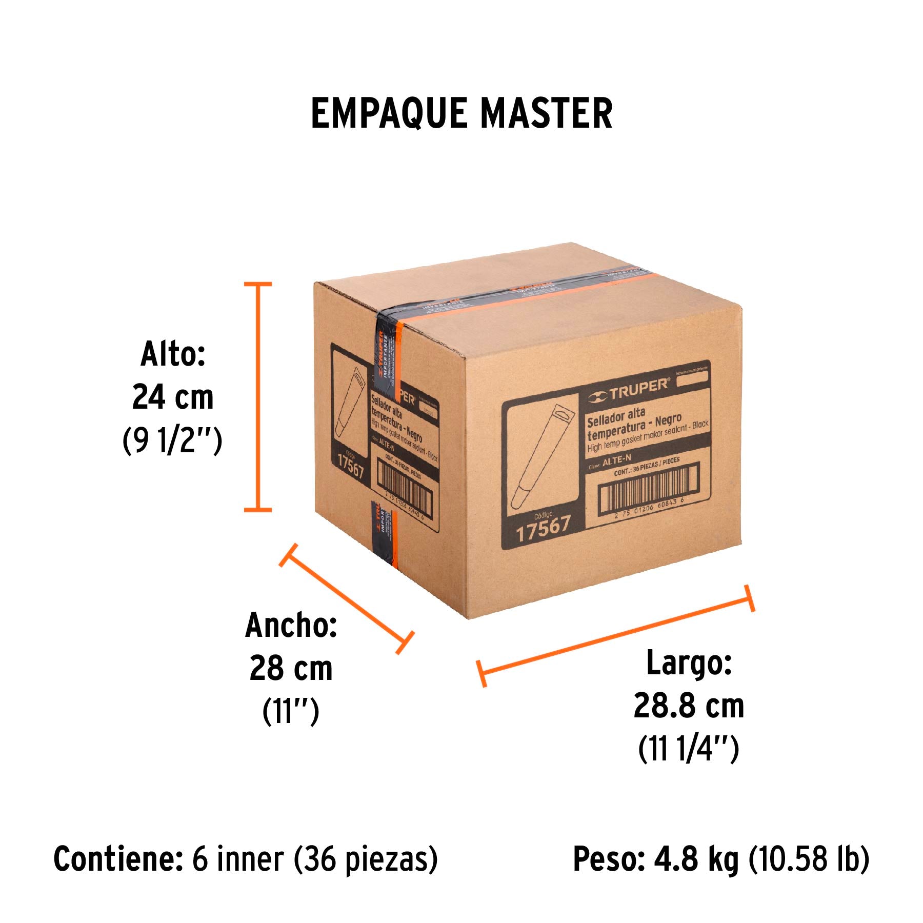 Silicon Alta Temperatura RTV Tubo 85 gms Truper Negro