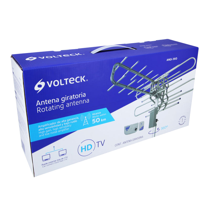Antena Aerea HDTV Giratoria 360° con Control Volteck