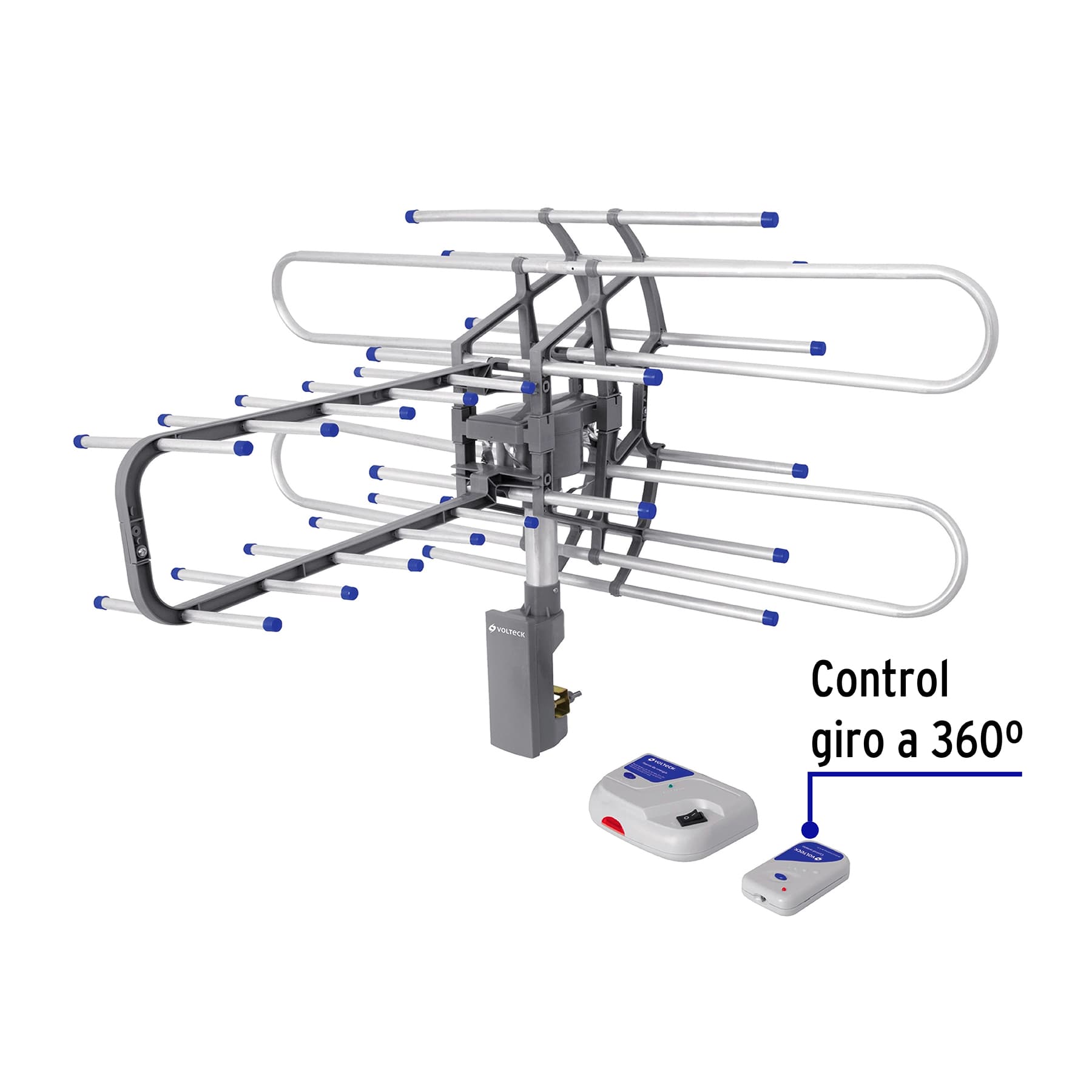 Antena Aerea HDTV Giratoria 360° con Control Volteck