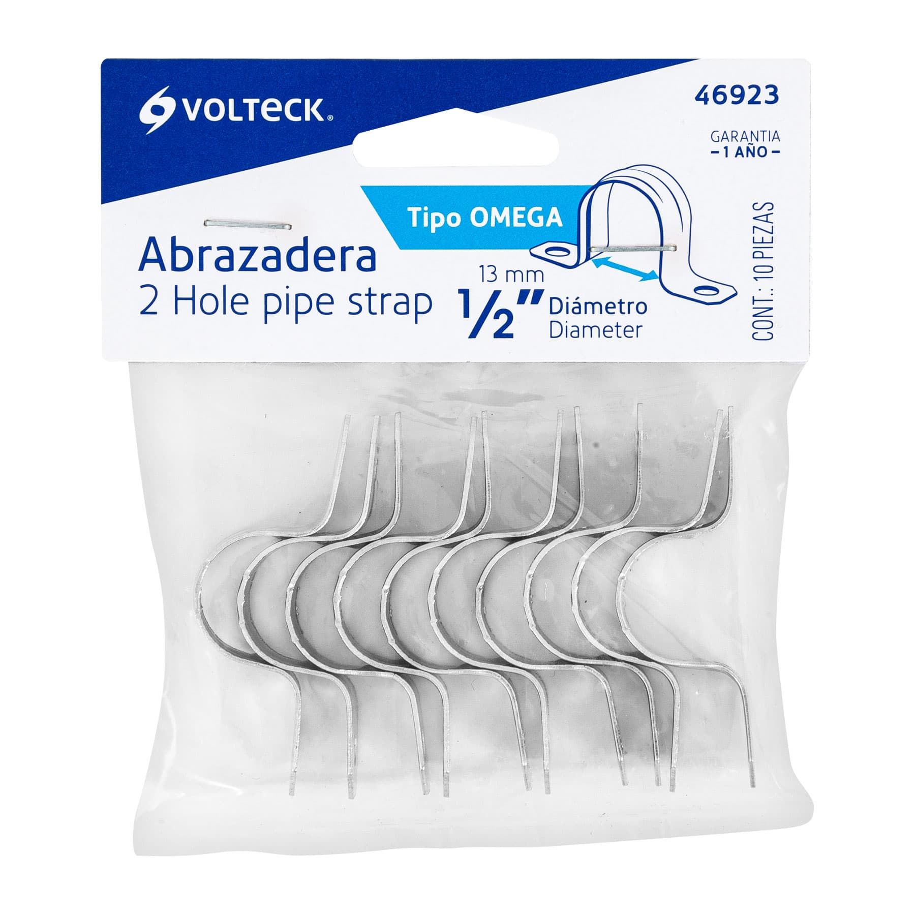 Abrazadera Omega 1/2" (13 mm) Volteck por Pieza