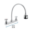 Mezcladora para Fregadero 8"  Cuello Flexible Manerales Cruceta Foset Aqua