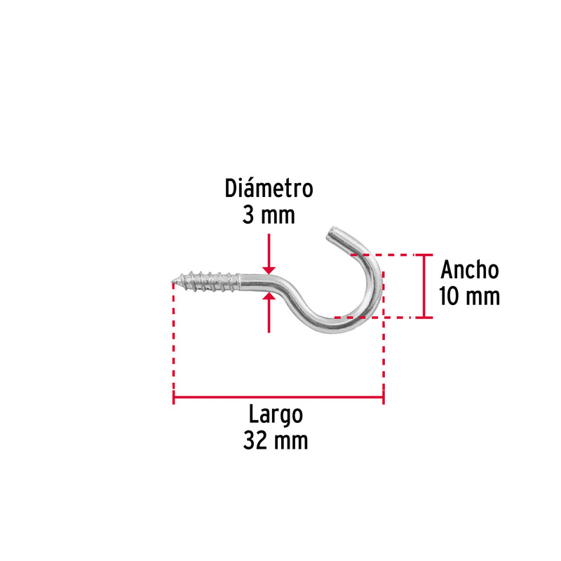 Blister con Armellas Cerradas 17 x 40 Fiero 12 Piezas