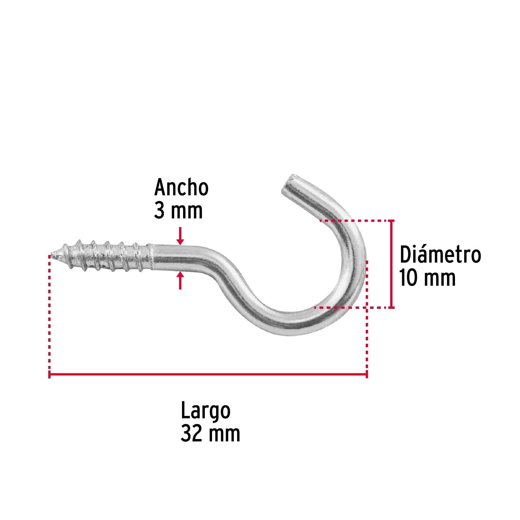 Armella Abierta 17 x 40 Fiero Bolsa 144 Piezas