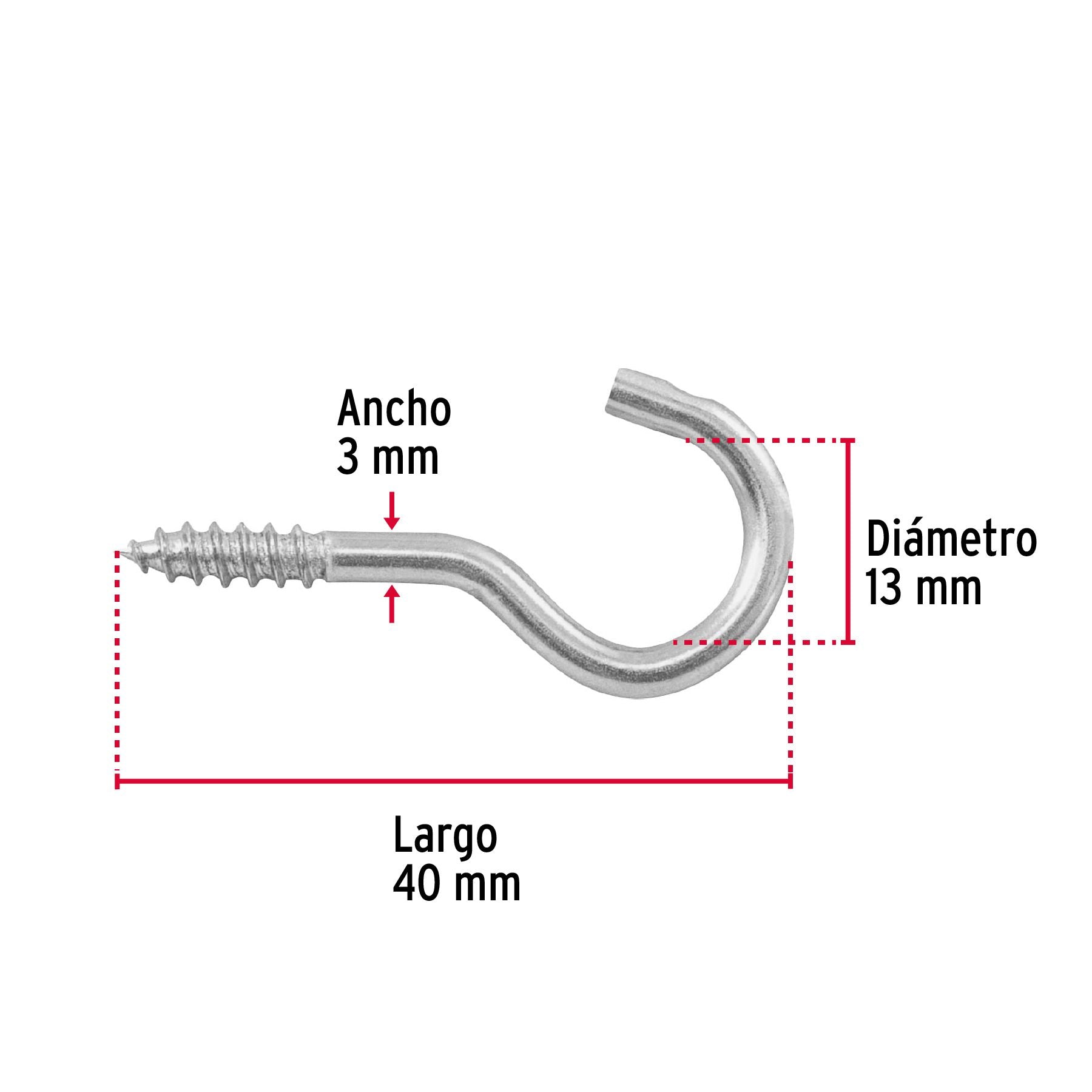 Armella Abierta 18 x 50 Fiero Bolsa 144 Piezas