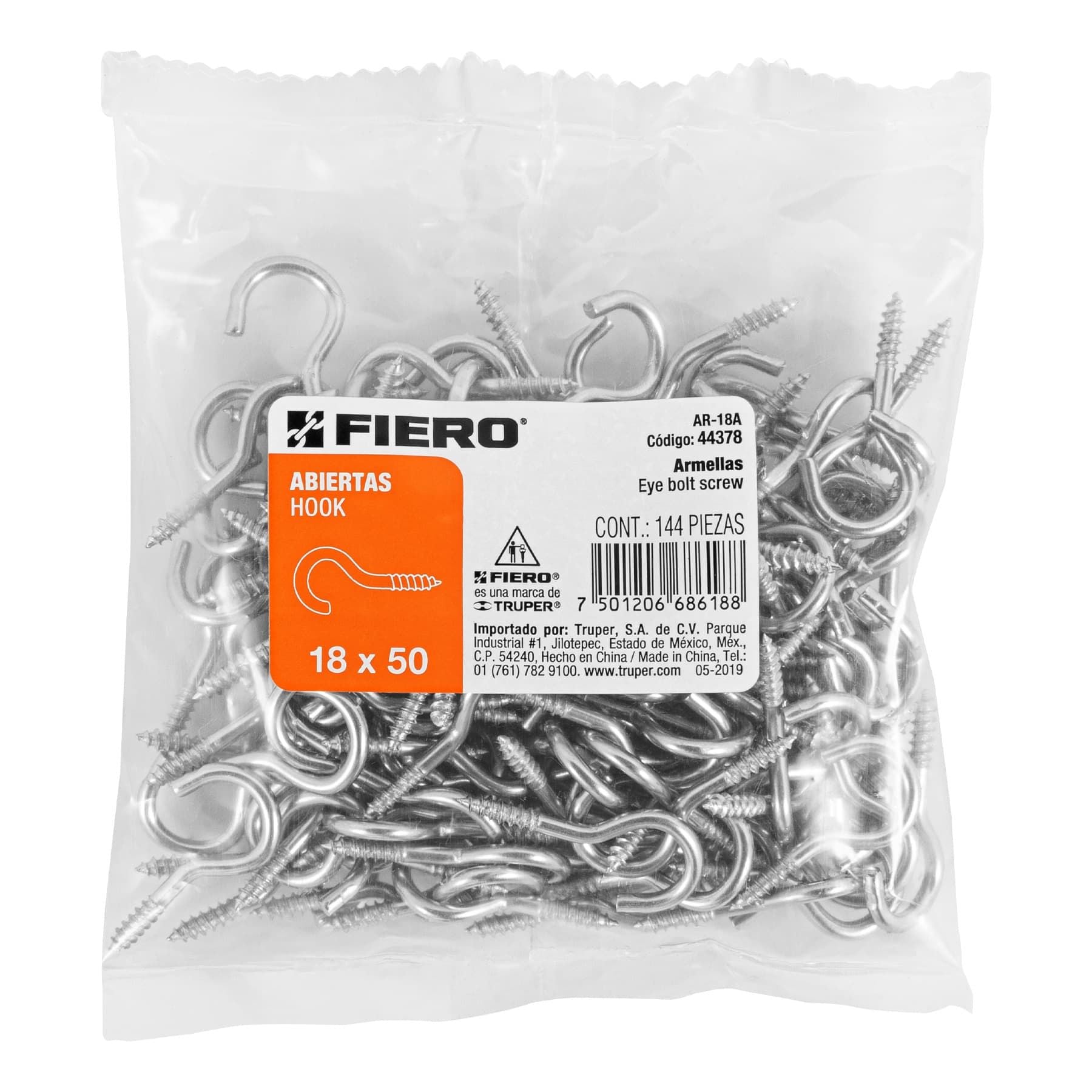 Armella Abierta 18 x 50 Fiero Bolsa 144 Piezas