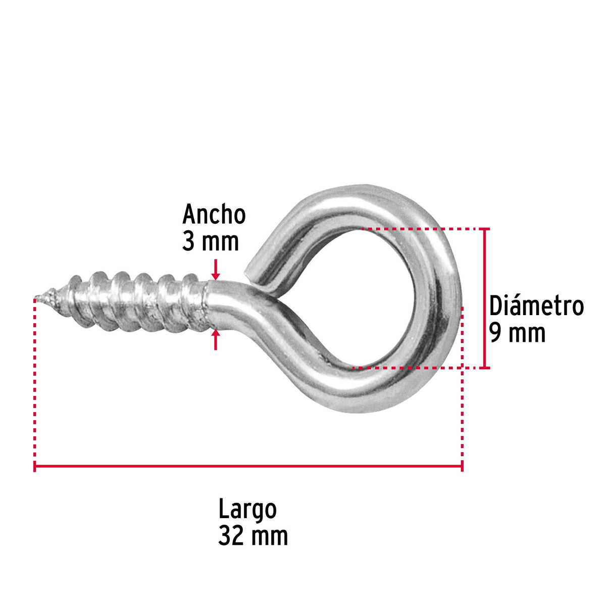 Armella Cerrada 18 x 50 Fiero Bolsa 144 Piezas