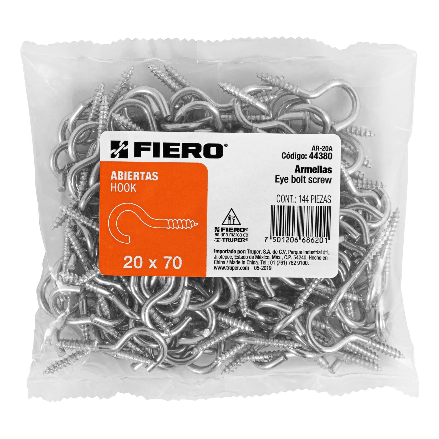 Armella Abierta 20 x 70 Fiero Bolsa 144 Piezas
