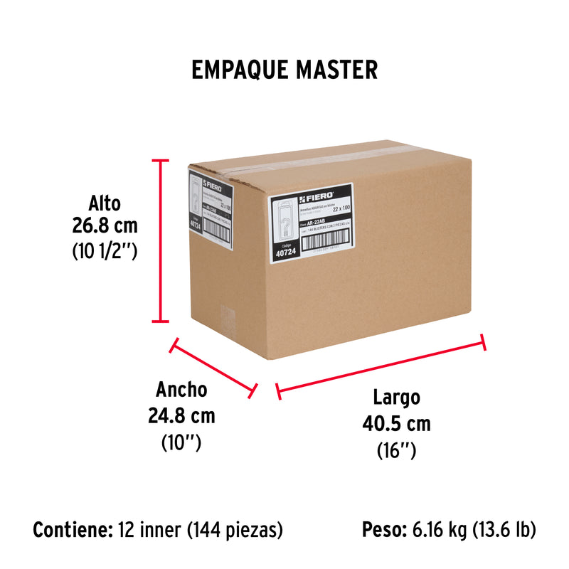 Blister con Armellas Abiertas 22 x 100 Fiero 2 Piezas