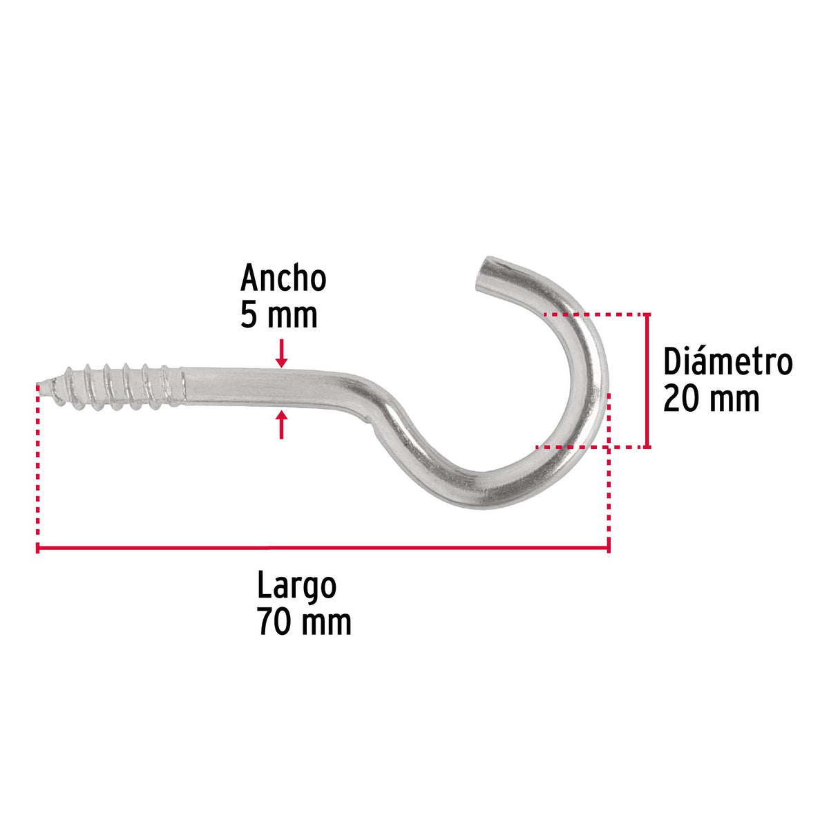 Armella Abierta 22 x 100 Fiero Bolsa 72 Piezas