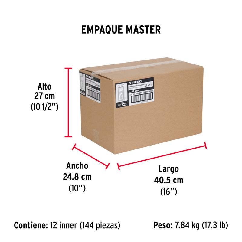 Blister con Armellas Abiertas 23 x 110 Fiero 2 Piezas
