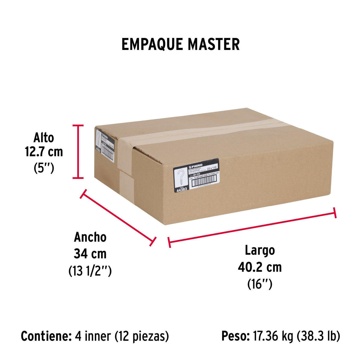 Armella Abierta 23 x 110 Fiero Bolsa 72 Piezas