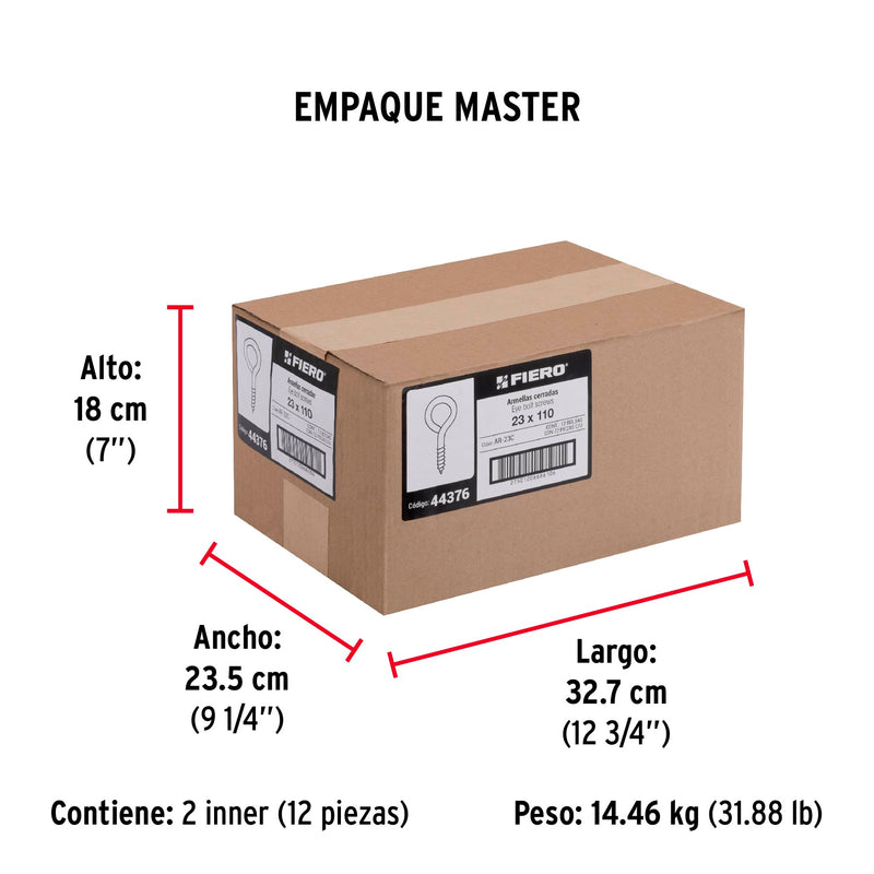 Armella Cerrada Fiero 23 x 110 Bolsa 72 Piezas