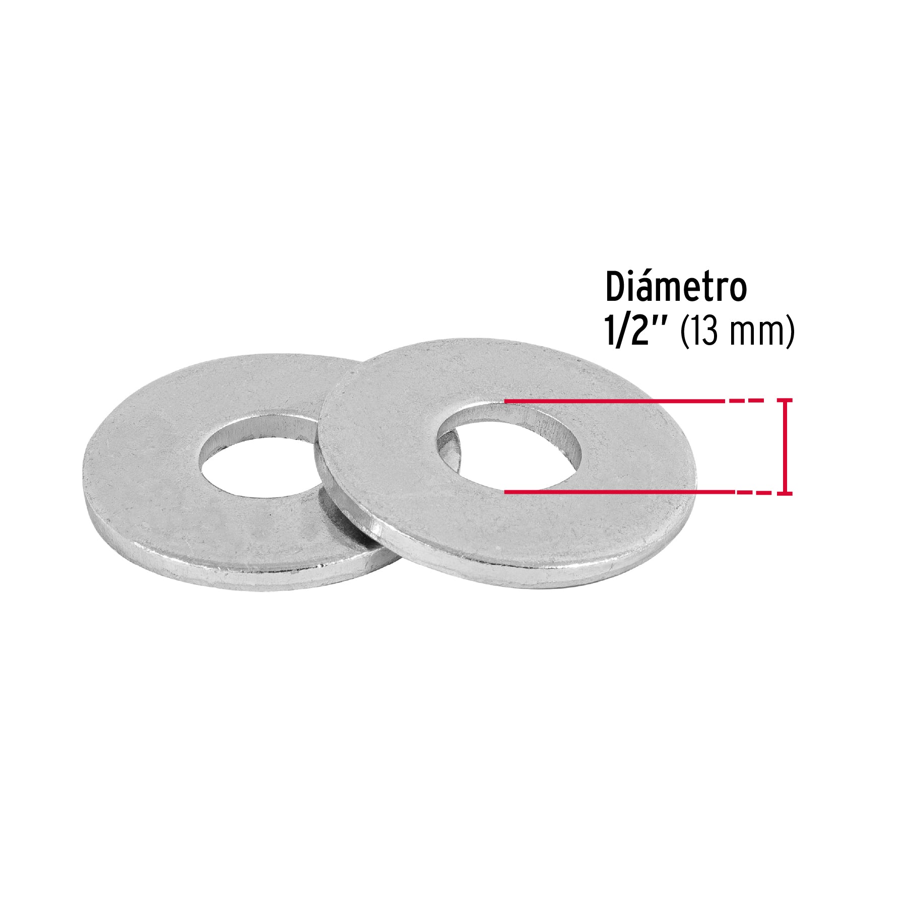 Rondana Plana 1/2" (13 mm) Fiero Blister 6 Piezas