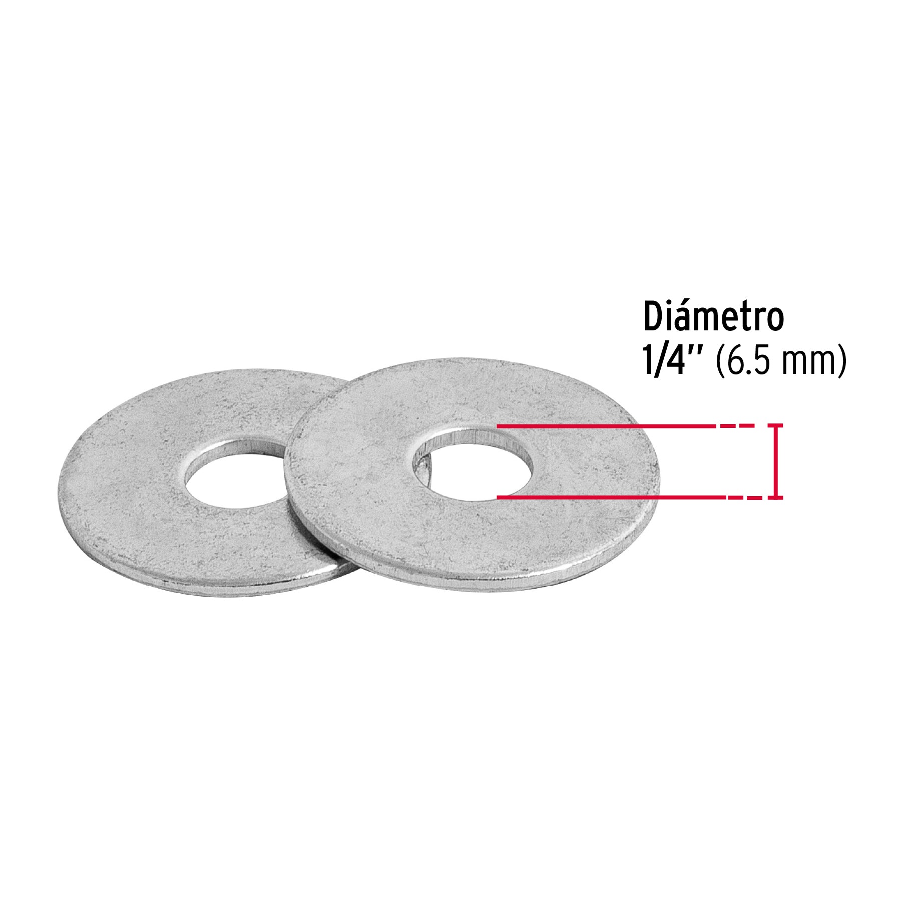 Rondana Plana 1/4" (6.5 mm) Blister 30 Piezas Fiero