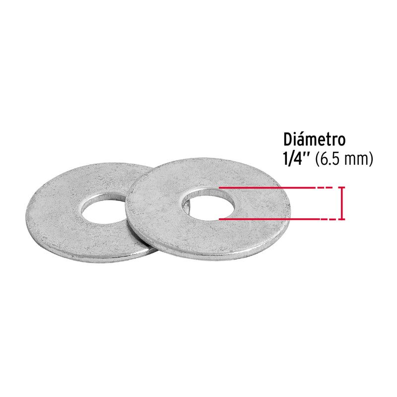 Rondana Plana 1/4" (6 mm) 100 Piezas Fiero