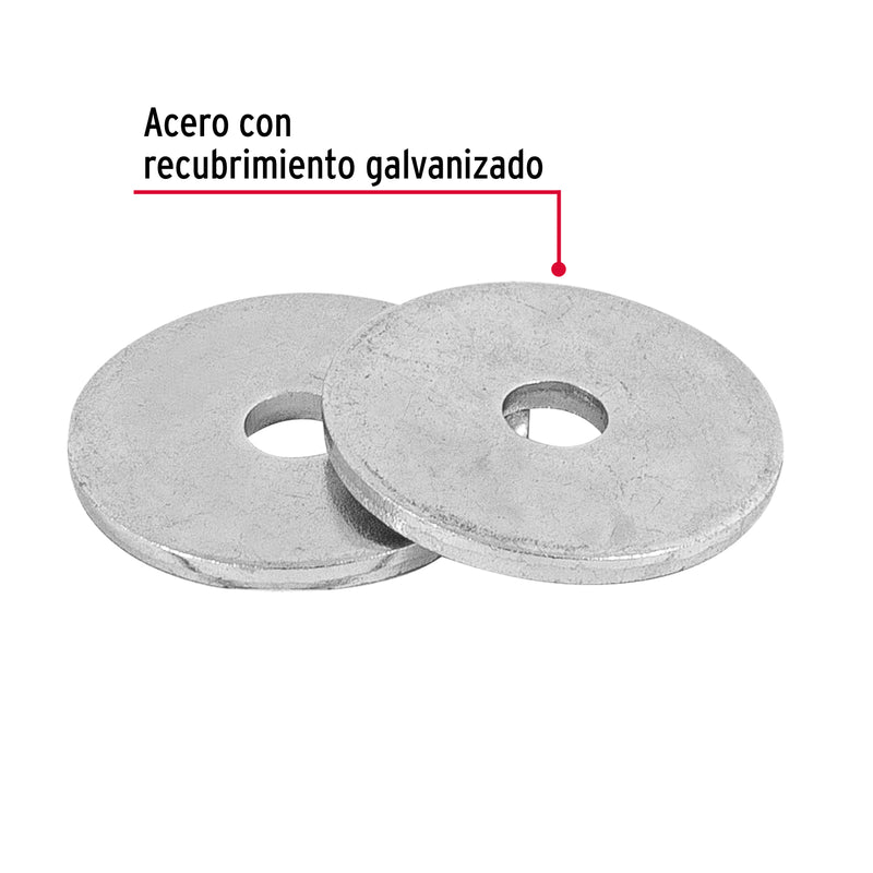 Rondana Plana 1/8" (3 mm) 100 Piezas Fiero
