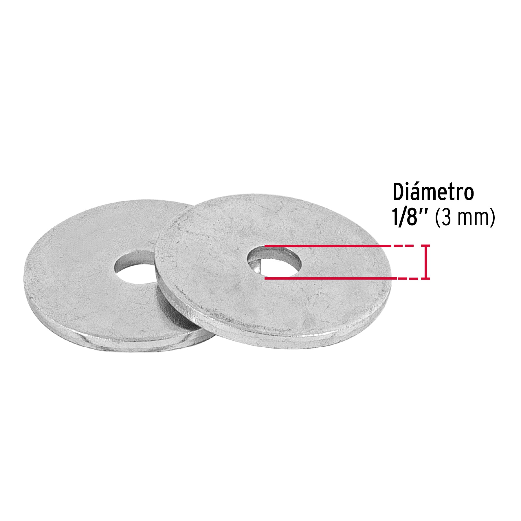 Rondana Plana 1/8" (3 mm) 100 Piezas Fiero