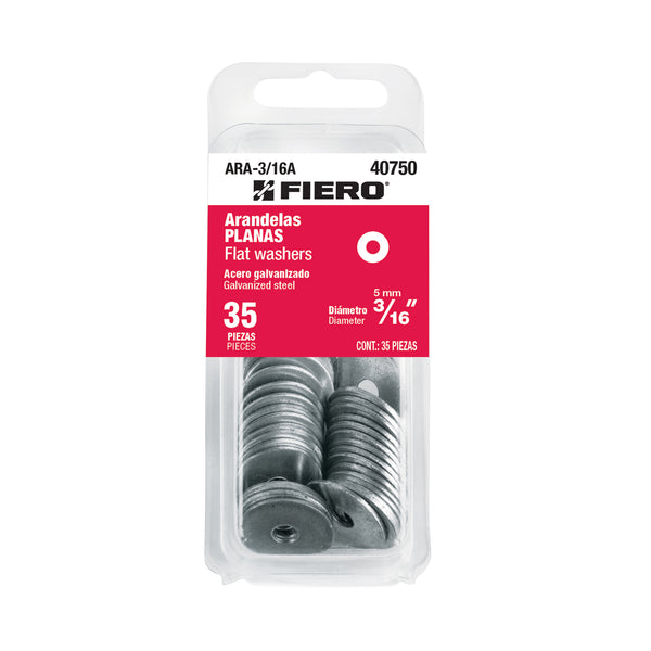 Blister Rondanas Planas 3/16" (5 mm) Fiero 35 Piezas