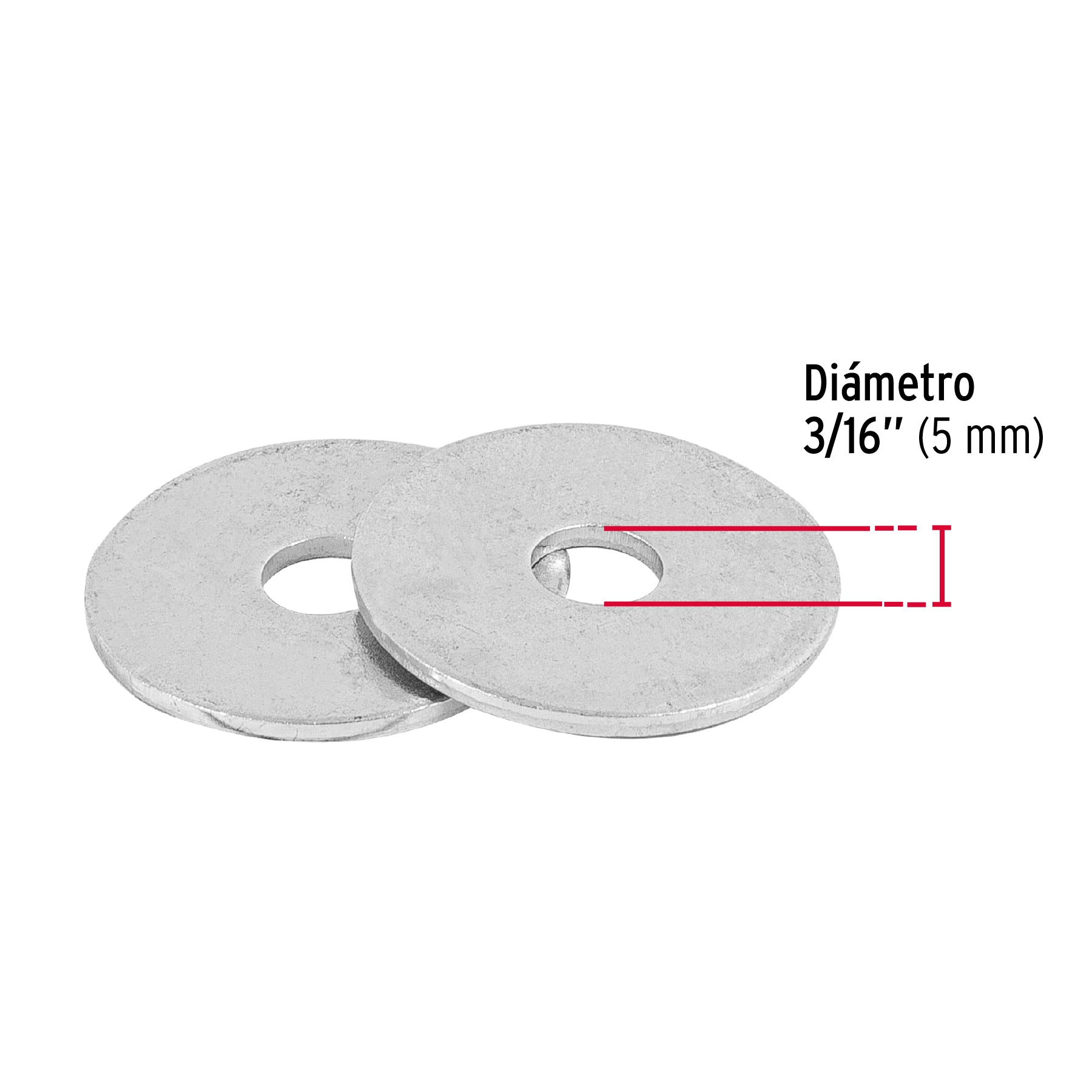 Rondana Plana 3/16" (5 mm) Bolsa 1 Kilo Fiero