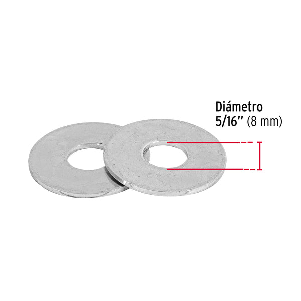 Rondana Plana 5/16" (8 mm) 100 Piezas Fiero