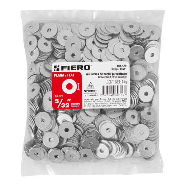 Rondana Plana 5/32" (4 mm) Bolsa 1 Kilo Fiero
