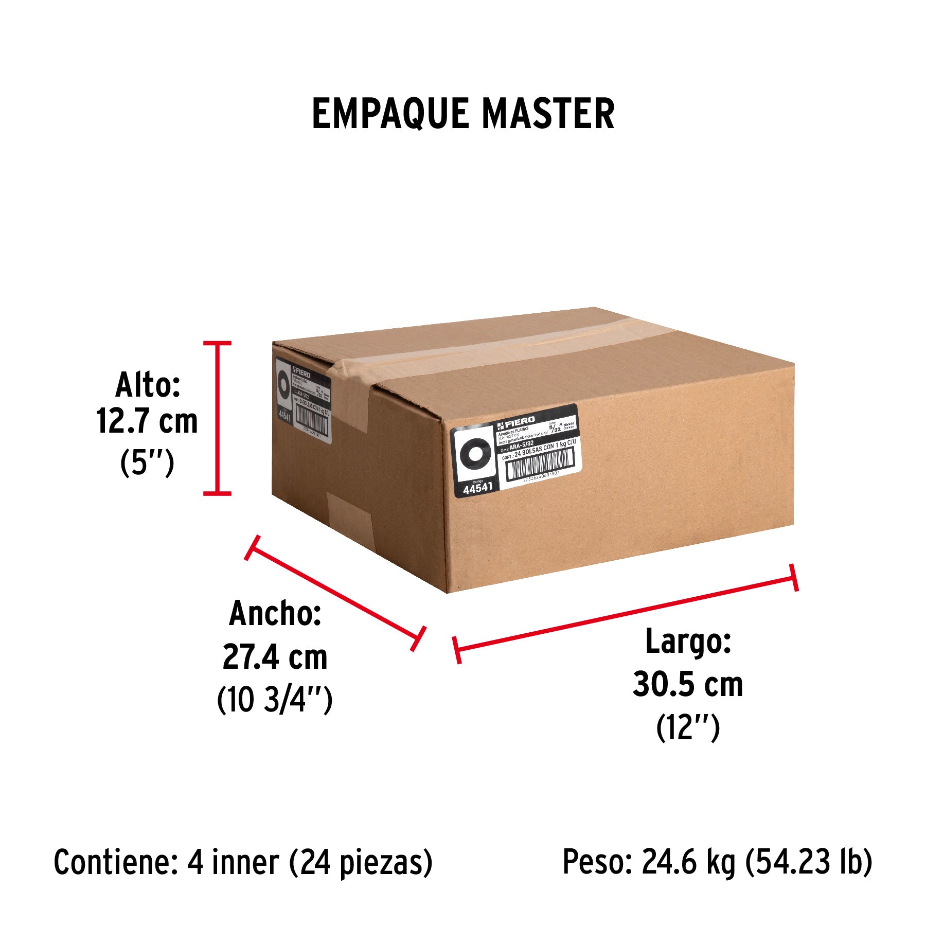 Rondana Plana 5/32" (4 mm) Bolsa 1 Kilo Fiero
