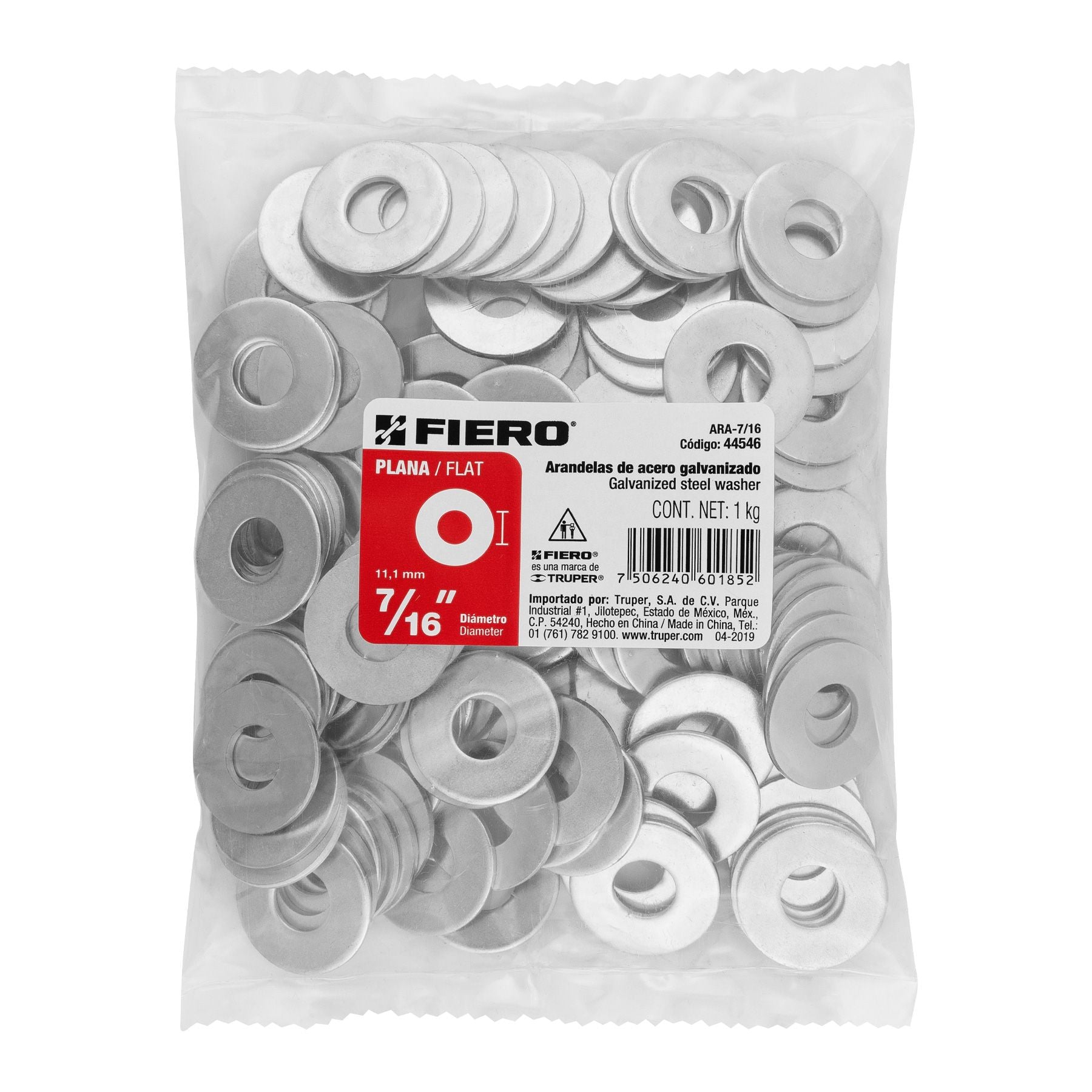 Rondana Plana 7/16" FIERO Bolsa 1 Kilo