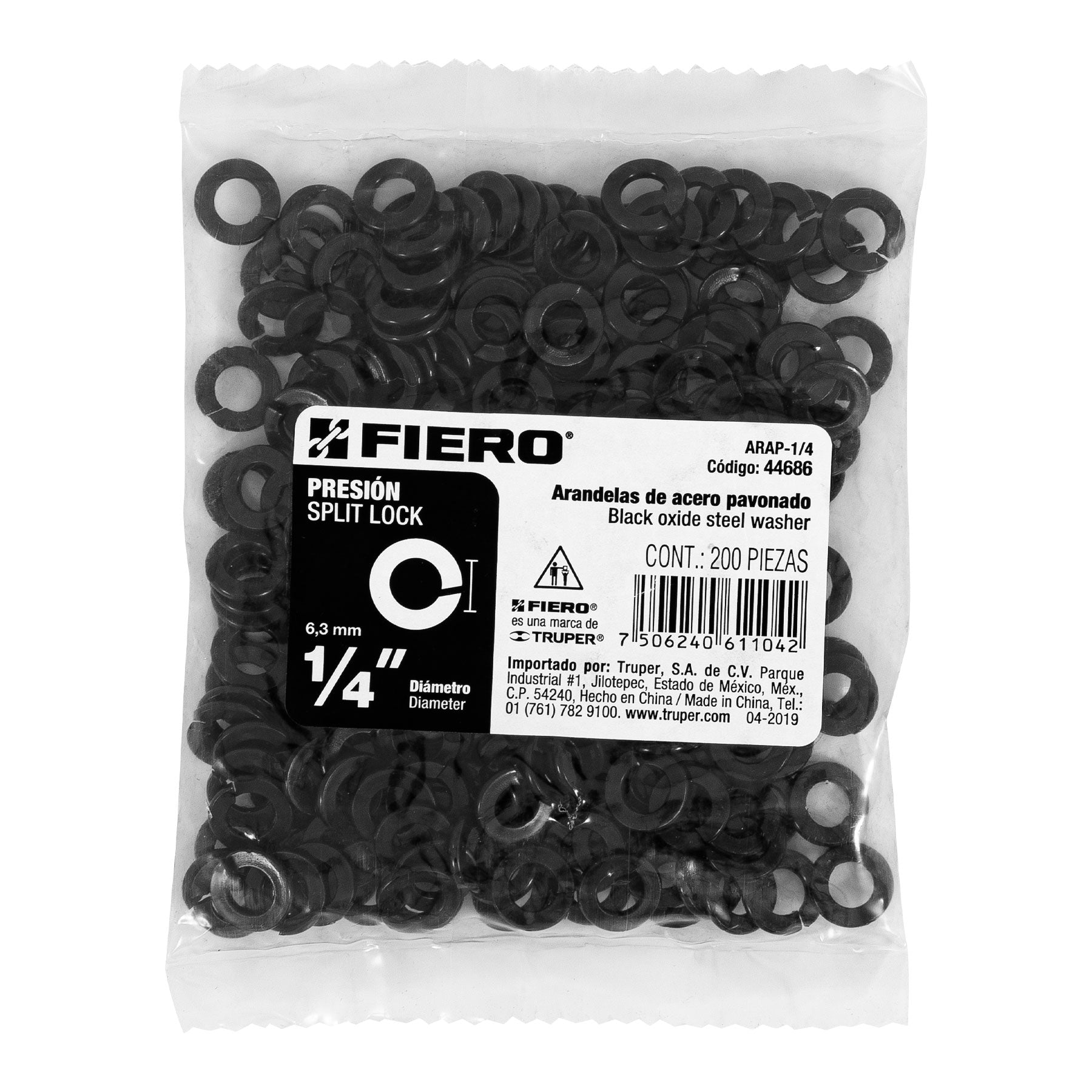 Rondana de Presion Fiero 1/4" (6 mm) Bolsa 200 Piezas