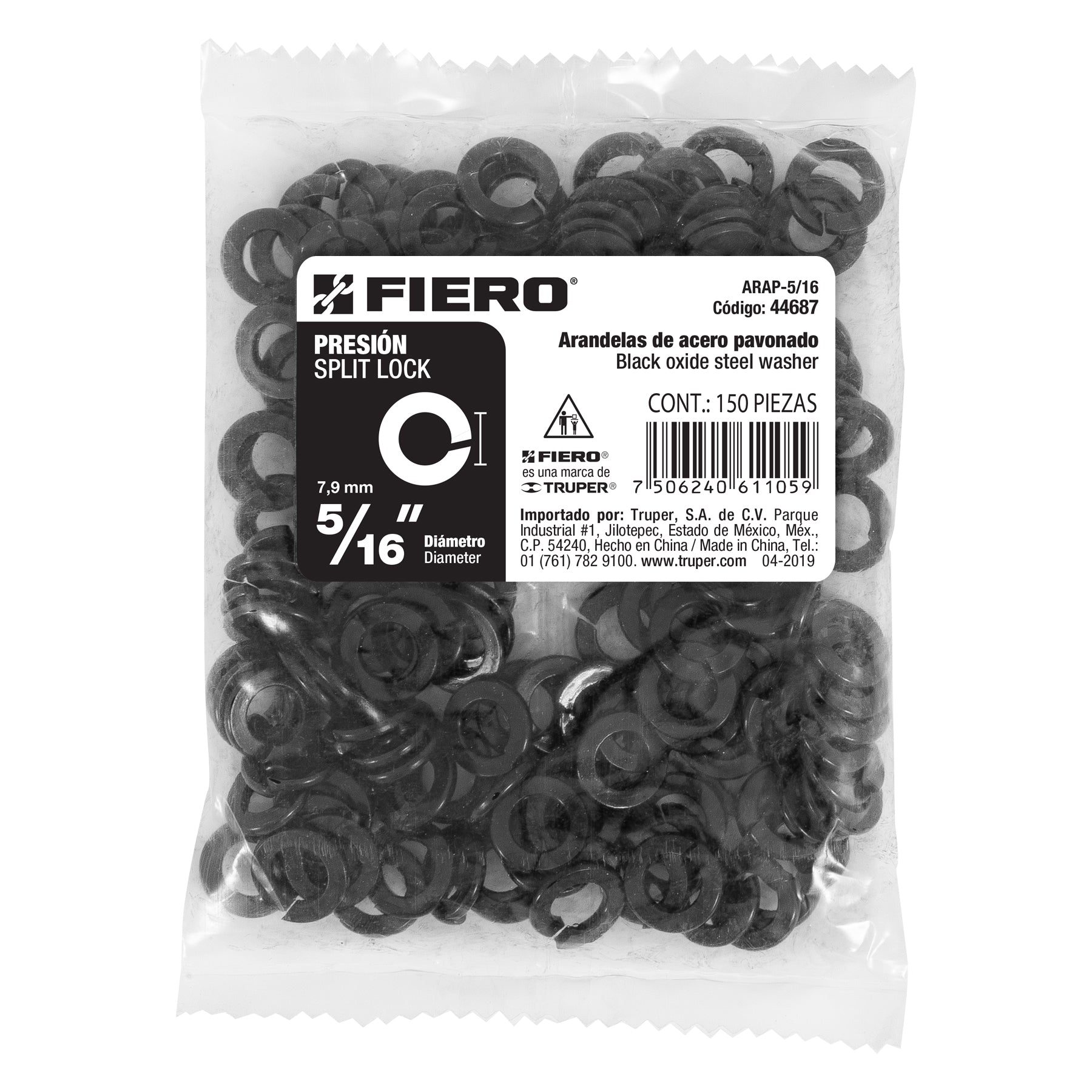 Rondana de Presion Fiero 5/16" (8 mm) Bolsa 150 Piezas