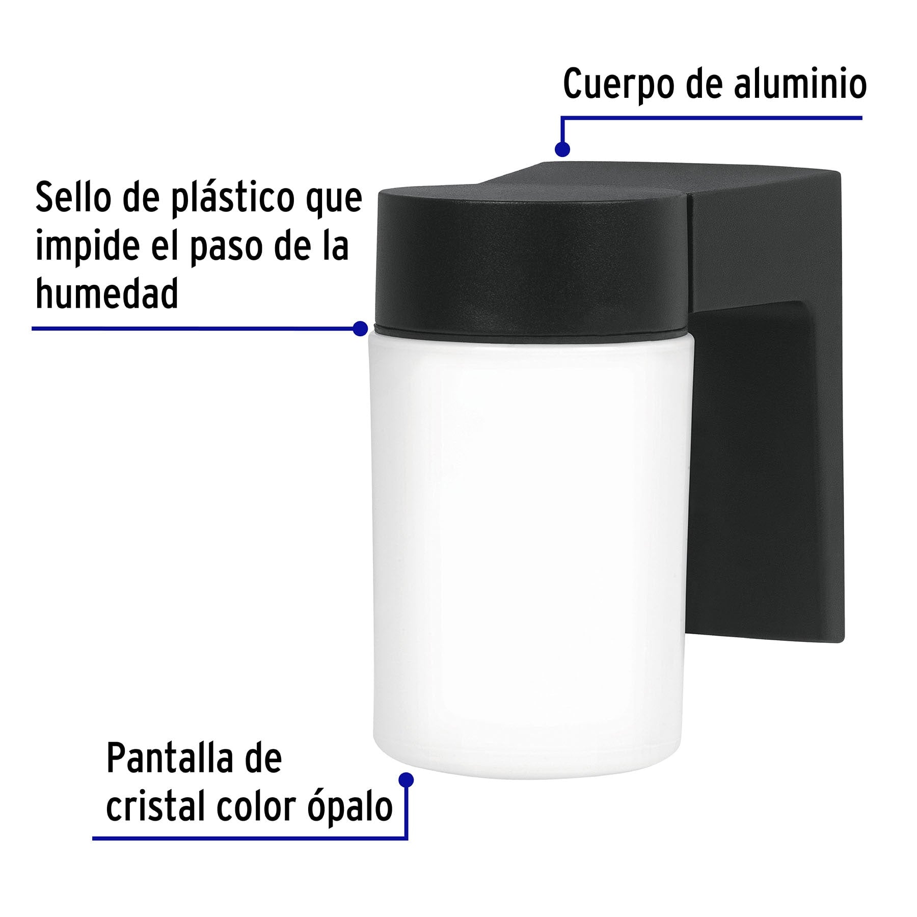 Arbotante de Pared Tipo Vaso Lampara No Incluida Volteck