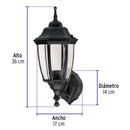 Arbotante Tipo Farol Tradicional Soportado para Exterior Volteck Negro