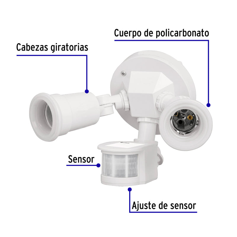 Arbotante de Seguridad Blanco con Sensor de Movimiento Volteck Lait